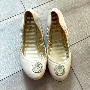 Comfy cream leather Ralph Lauren flats